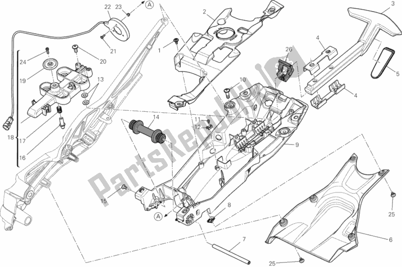 Todas as partes de Quadro Traseiro Comp. Do Ducati Diavel Carbon FL 1200 2016